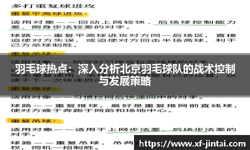 羽毛球热点：深入分析北京羽毛球队的战术控制与发展策略
